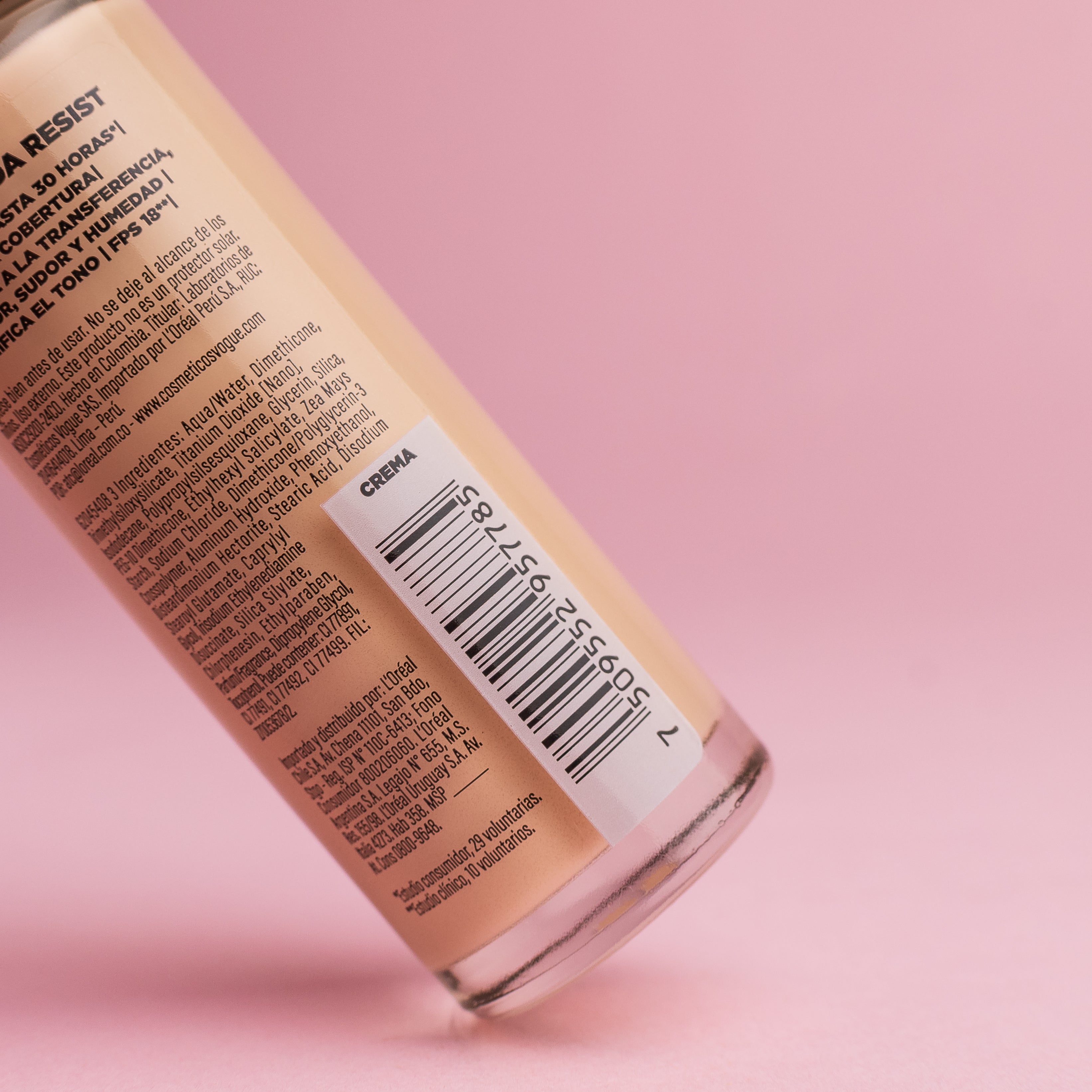 Base Líquida Vogue Resist 30h – Tono Crema (30 ml / 1.01 oz)