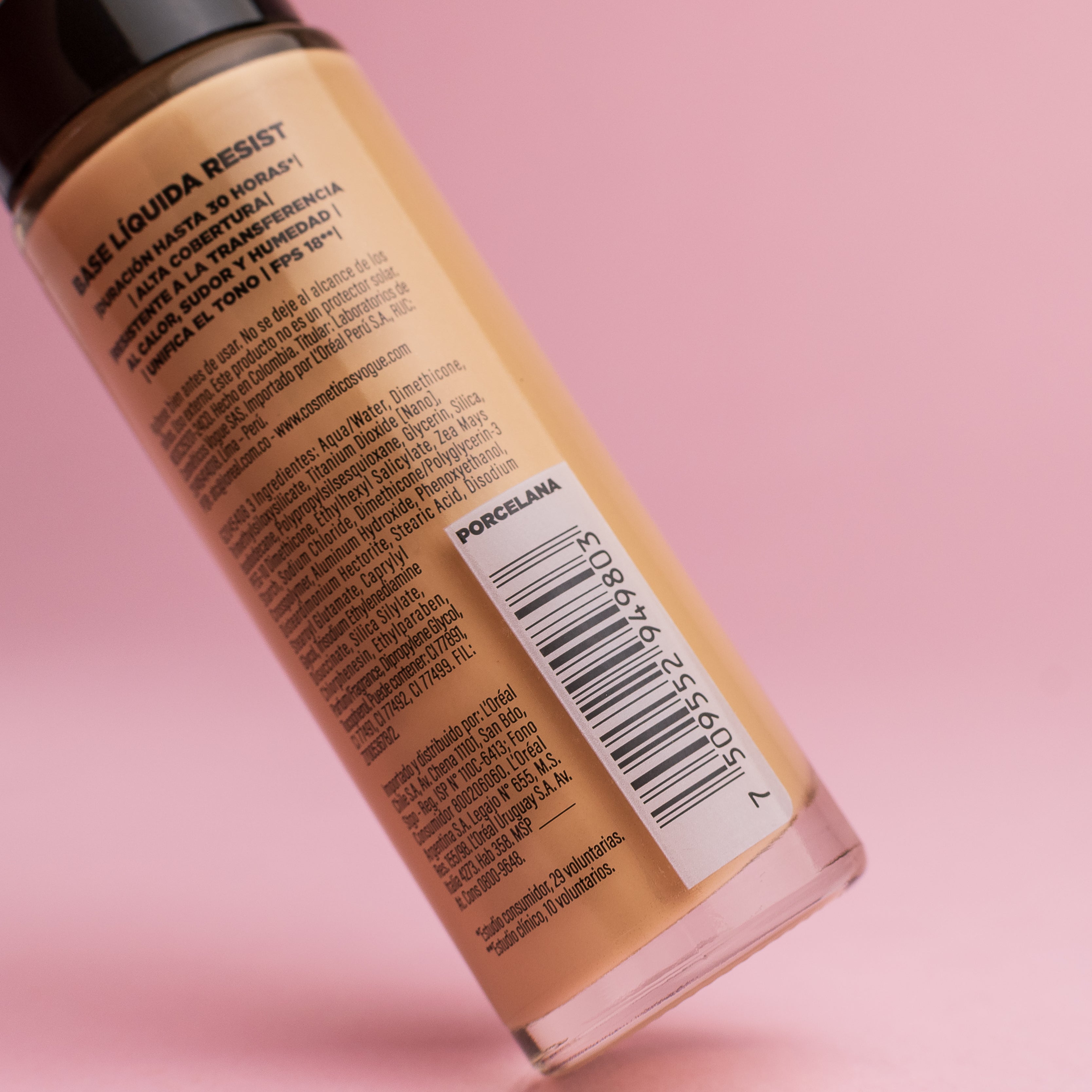 Base Líquida Vogue Resist 30h – Tono Porcelana (30 ml / 1.01 oz)