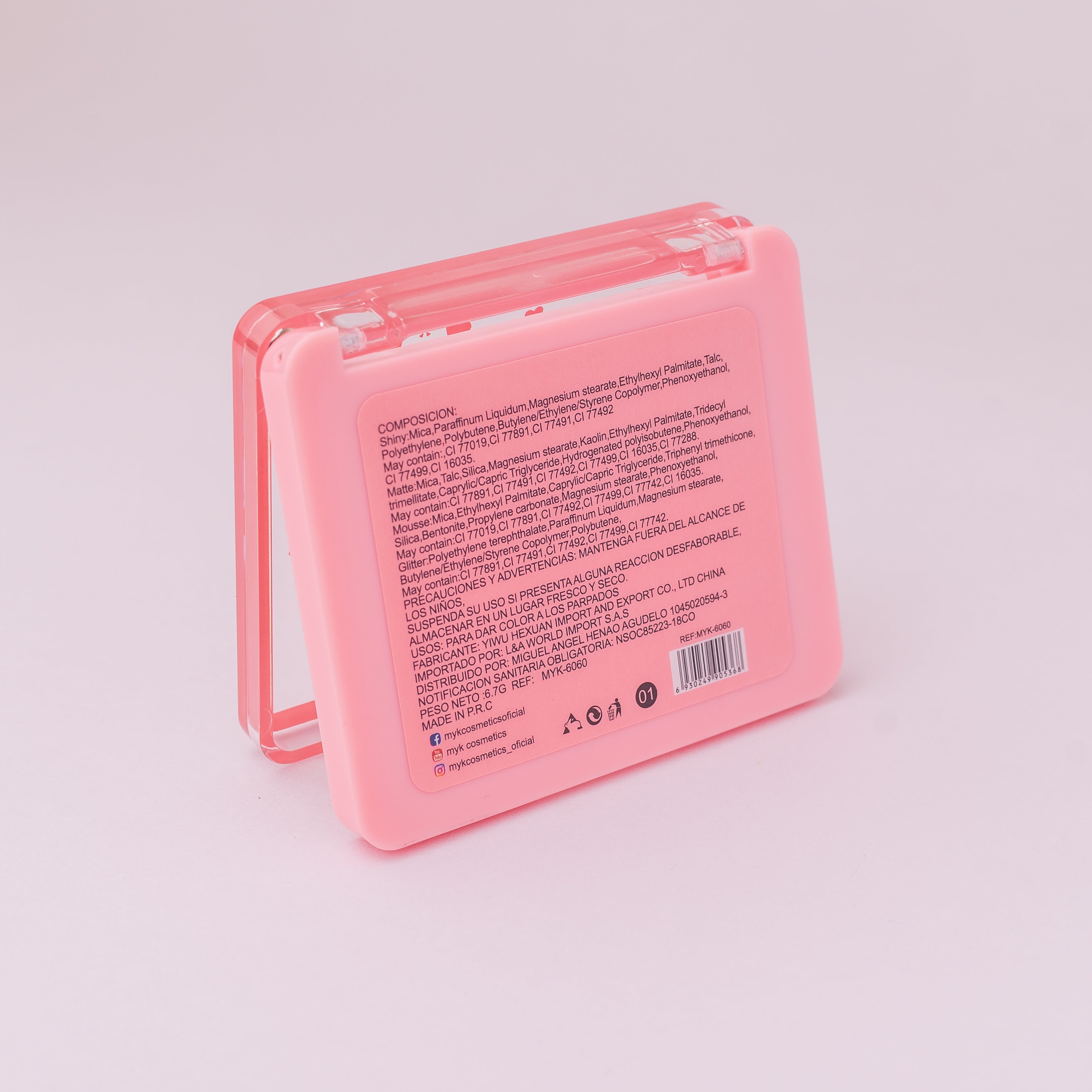 Paleta de Sombra  Myk Cosmetics  Cute Gril Tono 01  6,7g